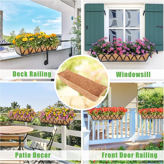 Y&M 30" Coco Liner for Window Box Deck Basket Planter Trough Coconut Fiber - Image 4