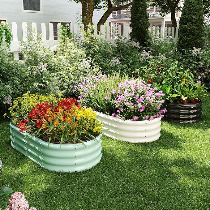 Galvanized Metal Planter Round Raised Garden Bed Kit - Image 6
