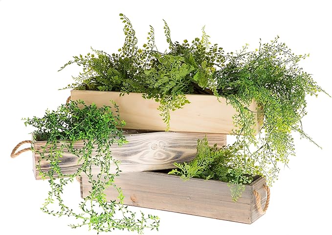 Wooden Planter Box, Rustic Barn Wood/Whitewash - Image 4