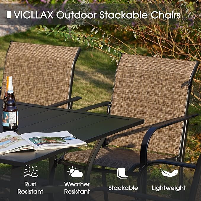 VICLLAX Outdoor Dining Set for 4, 5 Pieces Patio Dining Furniture Set - Image 5