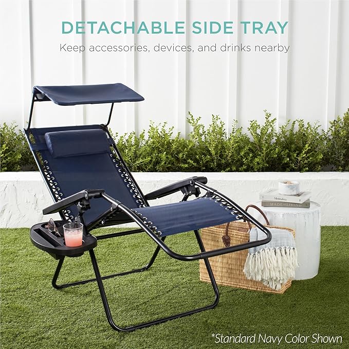 Best Choice Products 30” Wide Folding Zero Gravity Outdoor Recliner Patio - Image 8