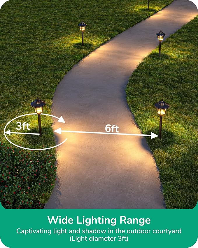 EDISHINE Low Voltage Landscape Lights, 12V 3W 120LM 3000K Seed Glass Outdoor - Image 3