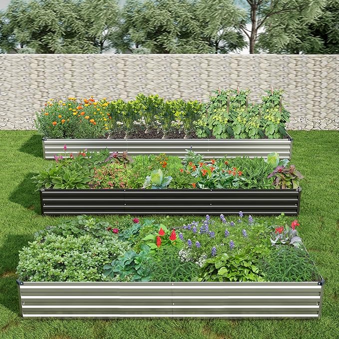 2PCS 12x3x1ft Galvanized Raised Garden Bed Kit, Metal Planter Box - Image 8