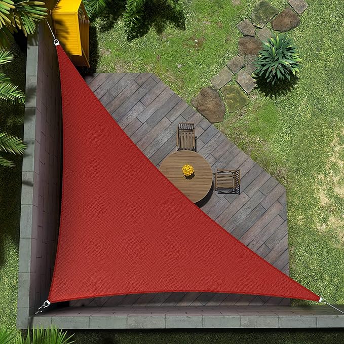 Amgo Custom Size 19' x 21' x 28.3' Red Right Triangle Sun Shade Sail Order to by Amgo