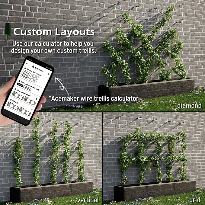 Wire Trellis for Climbing Plants Outdoor, 20-Set Wall Wire Trellis Kit - Image 3