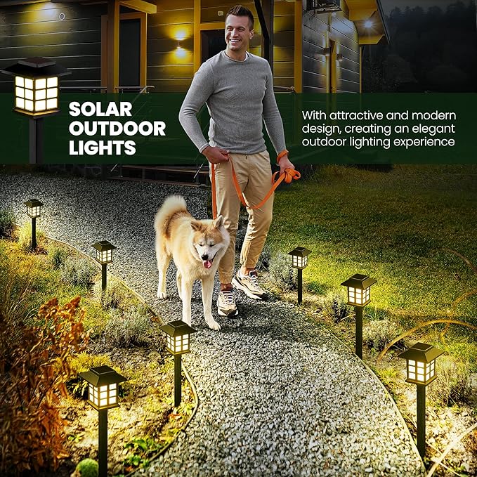 GIGALUMI Solar Outdoor Lights，8 Pack LED Solar Lights Outdoor Waterproof - Image 7