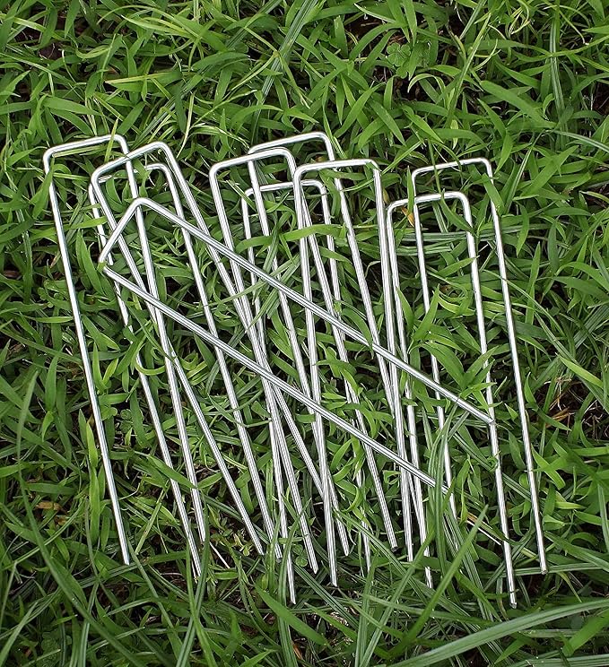 6 Inches Galvanized Garden Staples, Metal Tent StakeHeavy Duty U-Shaped Pins - Image 5