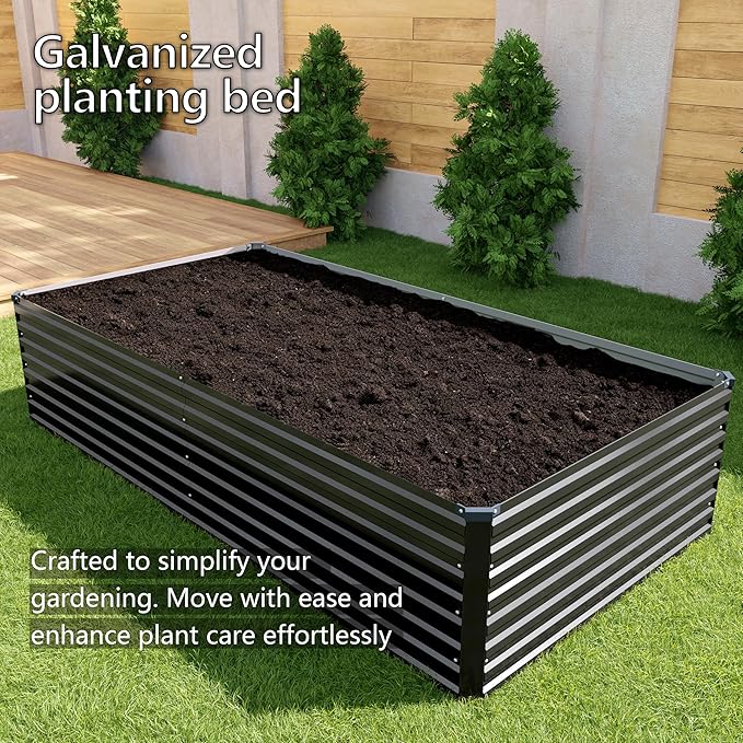 8x2x2FT Galvanized Raised Garden Bed Kit, Vegetable Plant Boxes-Rectangle Metal - Image 7