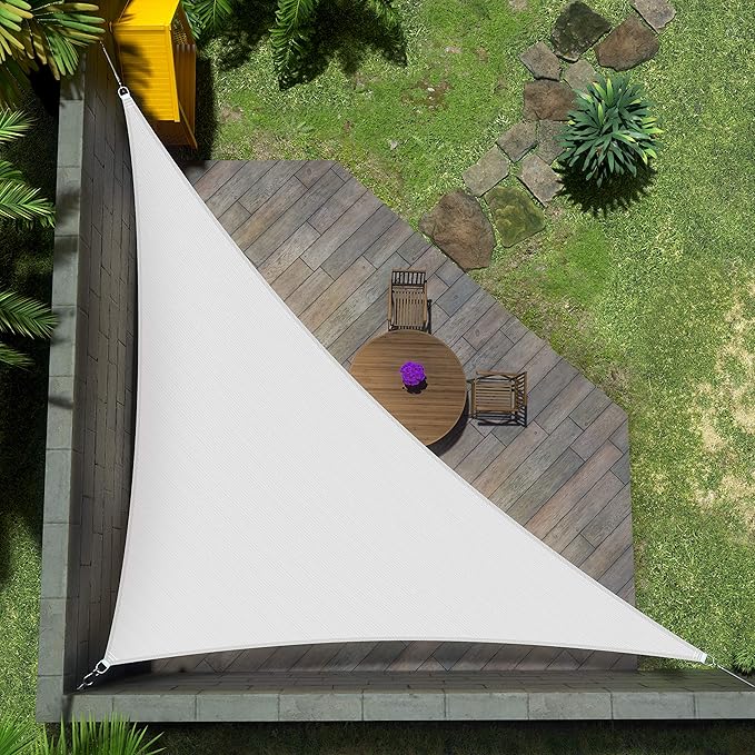 Amgo Custom Size 13' x 23' x 26.4' White Right Triangle Sun Shade Sail Order to by Amgo