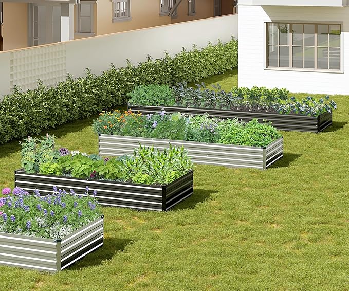 2PCS 7x3x1ft Galvanized Raised Garden Bed Kit, Galvanized Planter Raised Garden - Image 8